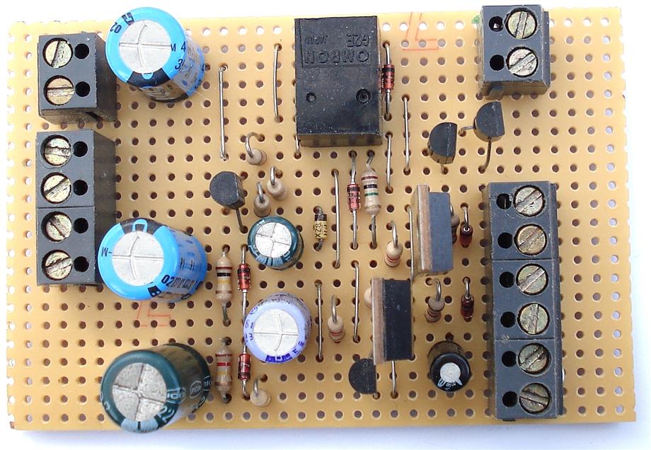 A Photograph Of Ron J's SCR Based 
Burglar Alarm  - Circuit Board