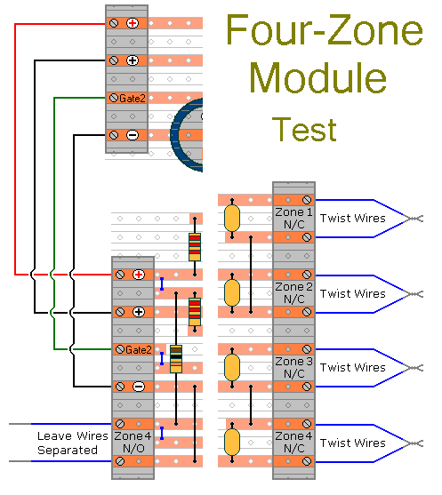 Details of How to Prepare
The Four-Zone Alarm Module -
For Testing