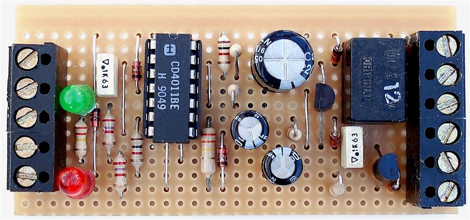 A Photograph Of Ron J's 
Automatic Intruder 
Alarm - Circuit Board