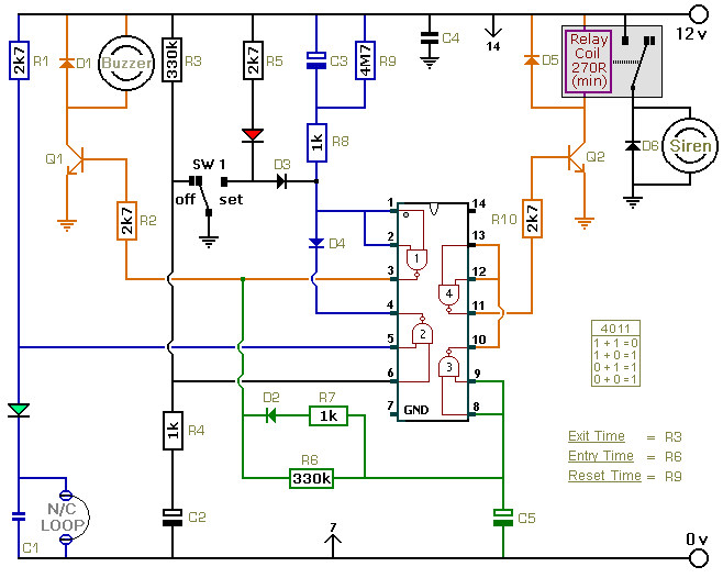 Circuit Diagram Of 
A Simple Alarm