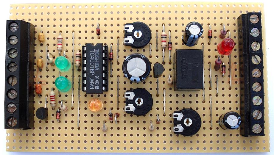 A Photograph Of Ron J's Cmos 4001 
One-Time-Only Alarm - Circuit Board