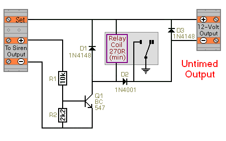 Circuit For A Simple
Relay Alarm