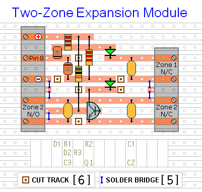 A Simple Two-Zone Expansion Module 
For The One-Time-Only Intruder Alarm
