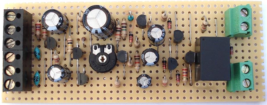 A Photograph Of Ron J's 
Single Zone Transistor 
Alarm - Circuit Board