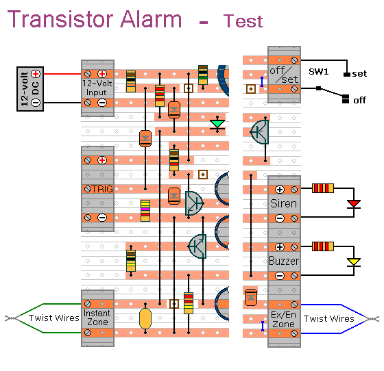 Details of How to Prepare The 
Multi-Zone Transistor Alarm -
For Testing