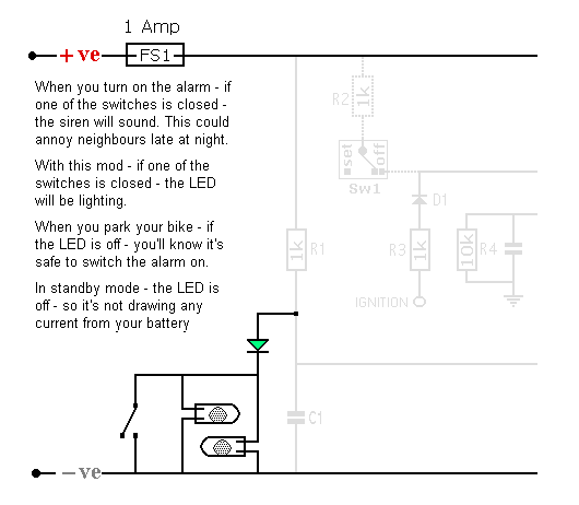 Adding An LED To 
Motorcycle Alarm No.3
