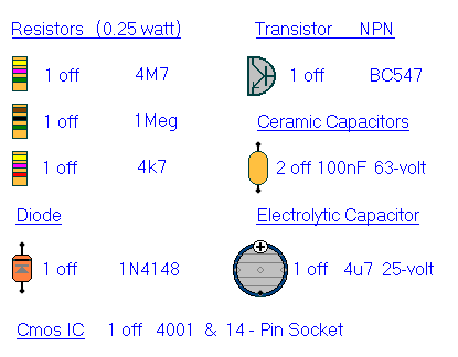 Door Alarm - Parts List