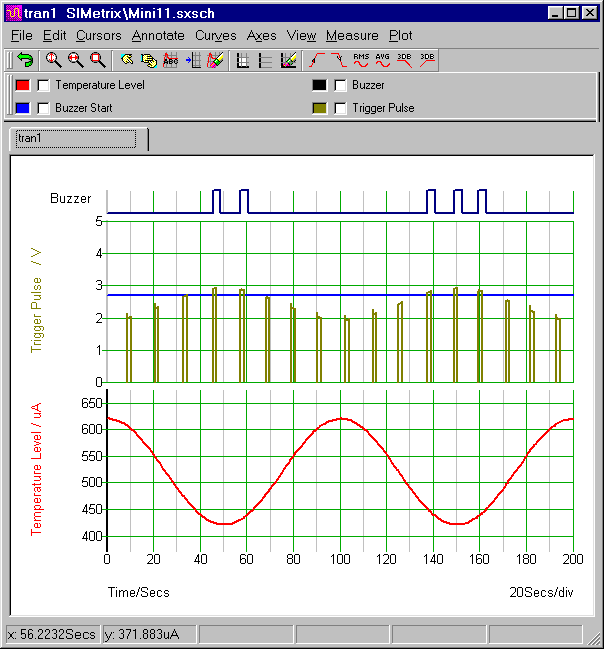 Simulation Graph For 
Ron J's Mini-Alarm No.11