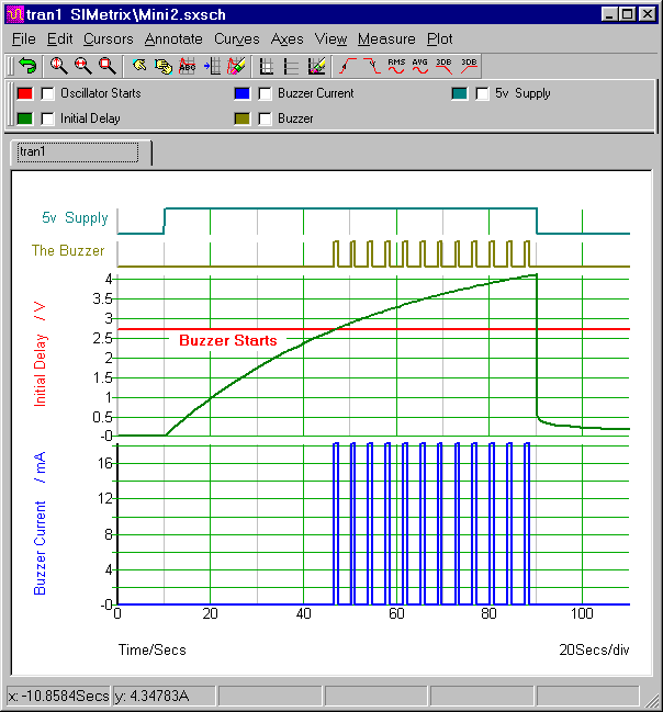 Simulation Graph For 
Ron J's Mini Alarm No.2