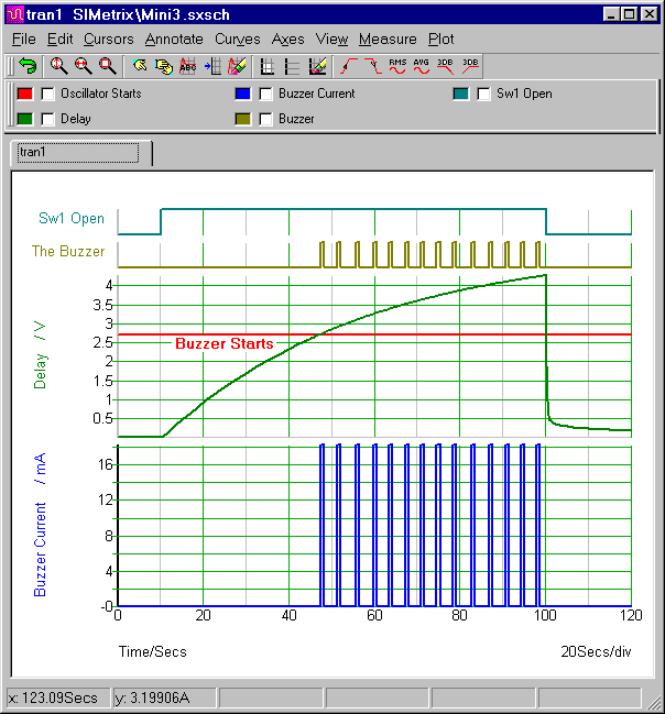 Simulation Graph For 
Ron J's Mini-Alarm No.3
