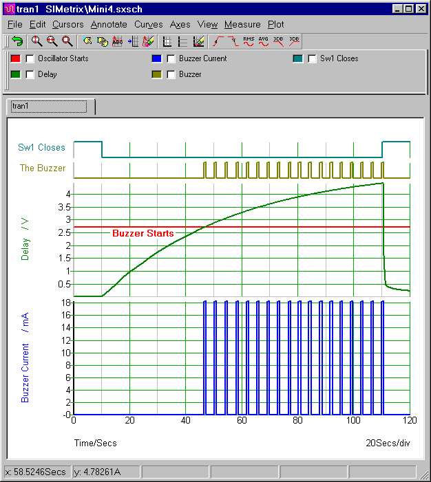 Simulation Graph For 
Ron J's Mini Alarm No.4