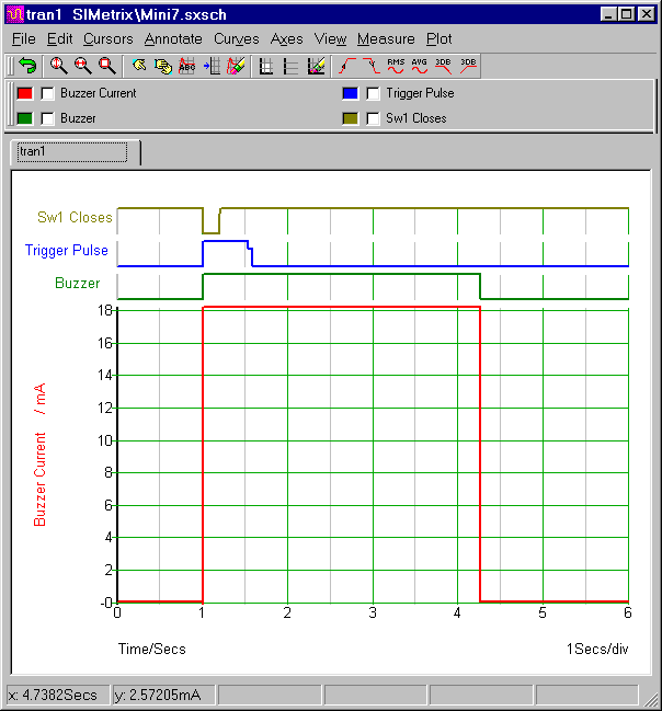 Simulation Graph For 
Ron J's Mini-Alarm No.7