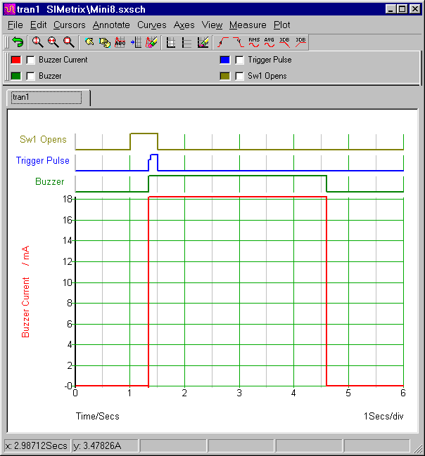 Simulation Graph For 
Ron J's Mini Alarm No.8