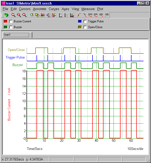 Simulation Graph For 
Ron J's Mini-Alarm No.9
