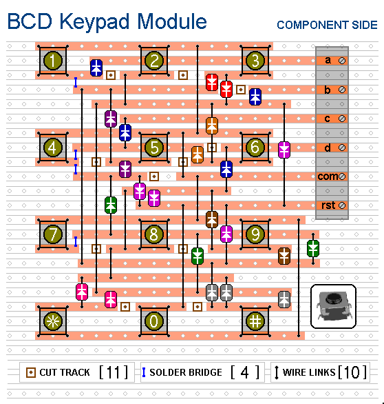 Keypad Circuit Converting
Decimal Input To BCD Output