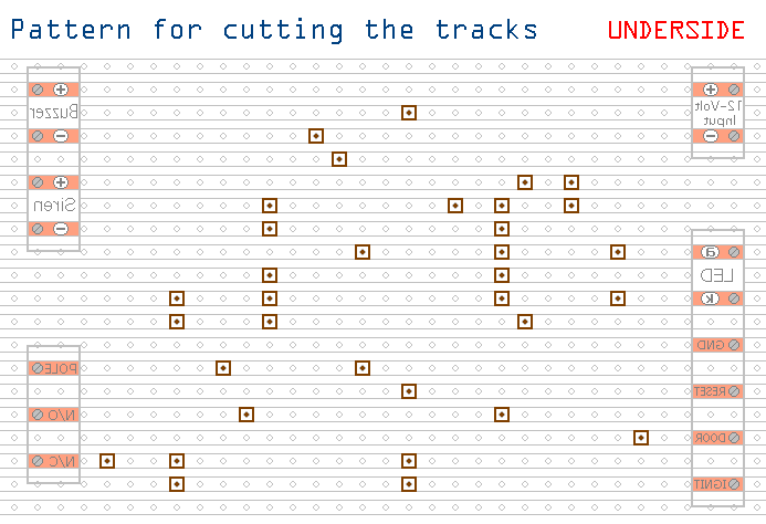 Pattern for Cutting
The Tracks on the
Underside of the Board