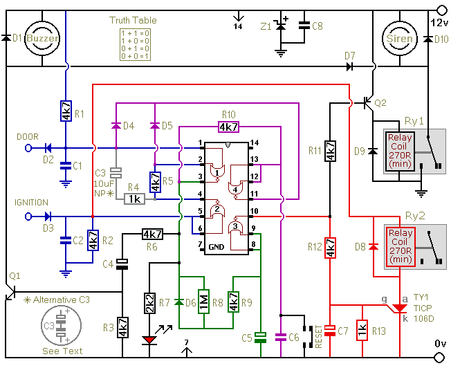 Circuit Diagram For
Hijack Alarm No.3
