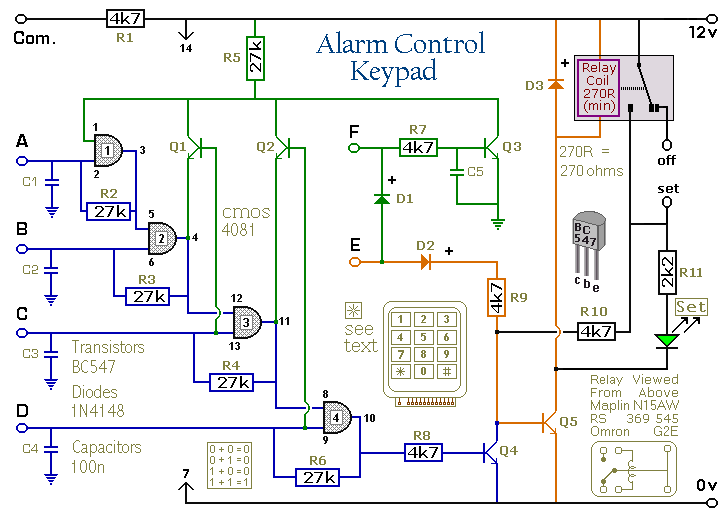 A Circuit Diagram For An 
Alarm Control Keypad