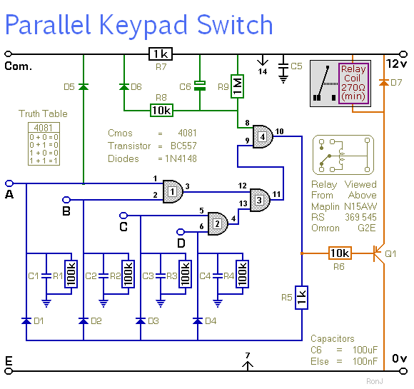 Circuit Diagram Of A Universal 
Keypad Operated Switch With 
Enhanced Security