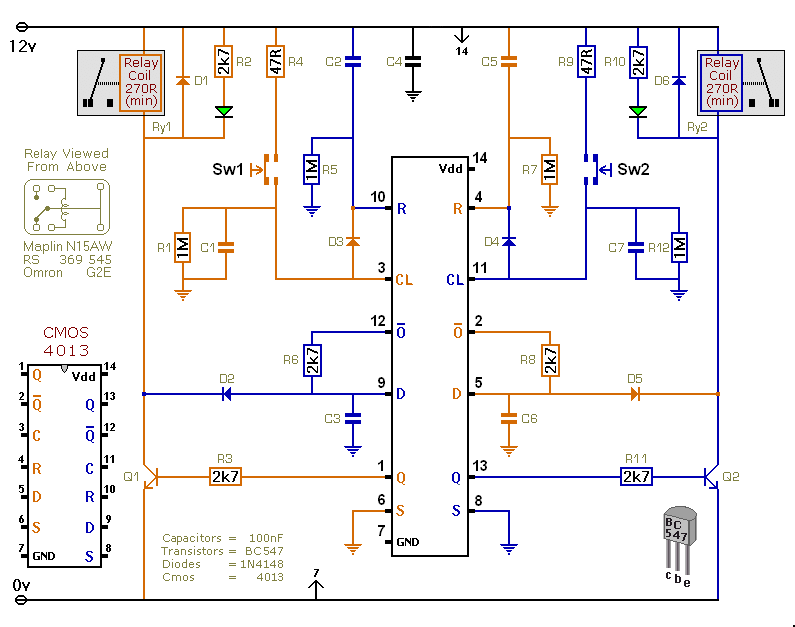 Schematic Diagram Of A 
Dual Toggle Switch Circuit