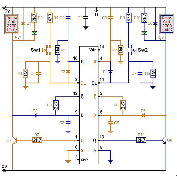 Circuit Diagram For 
Motor Reversing
Toggle-Switchs